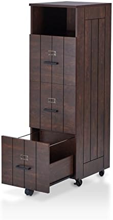 Vintage Walnut Wood Filing Cabinet T538