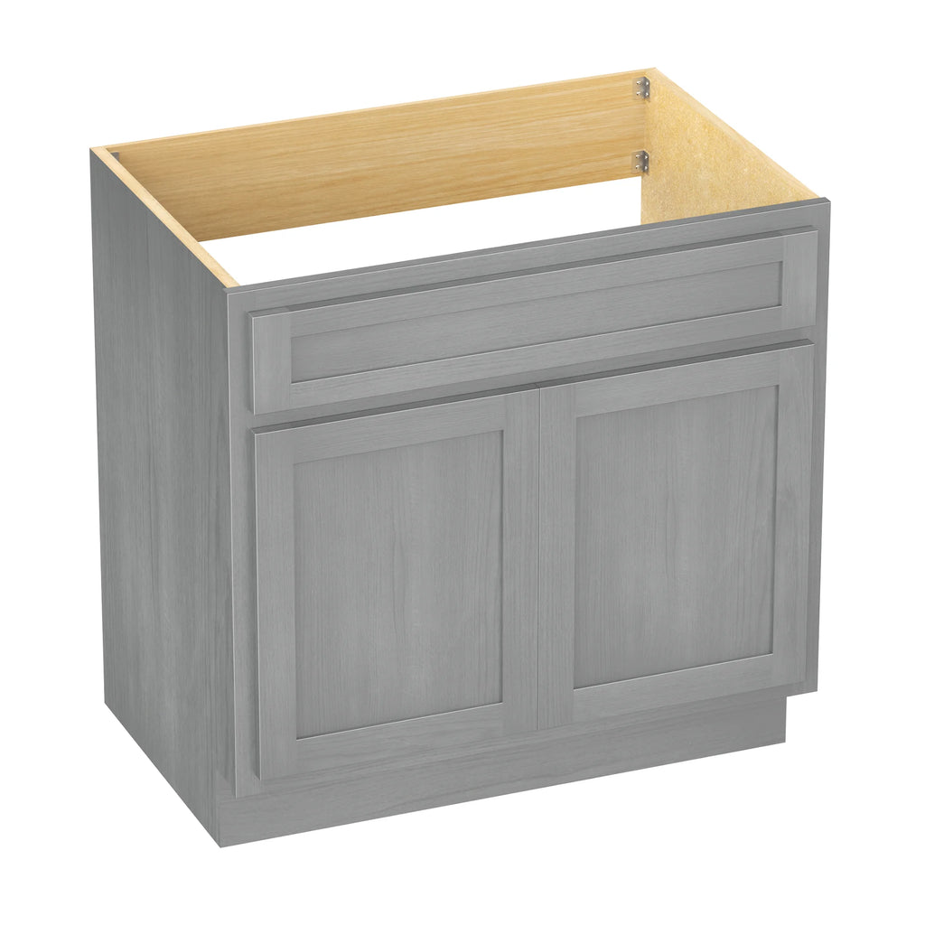 30 Inch Double Shutter Door Bathroom Vanity Base Cabinet with Soft Closing Drawer O2046