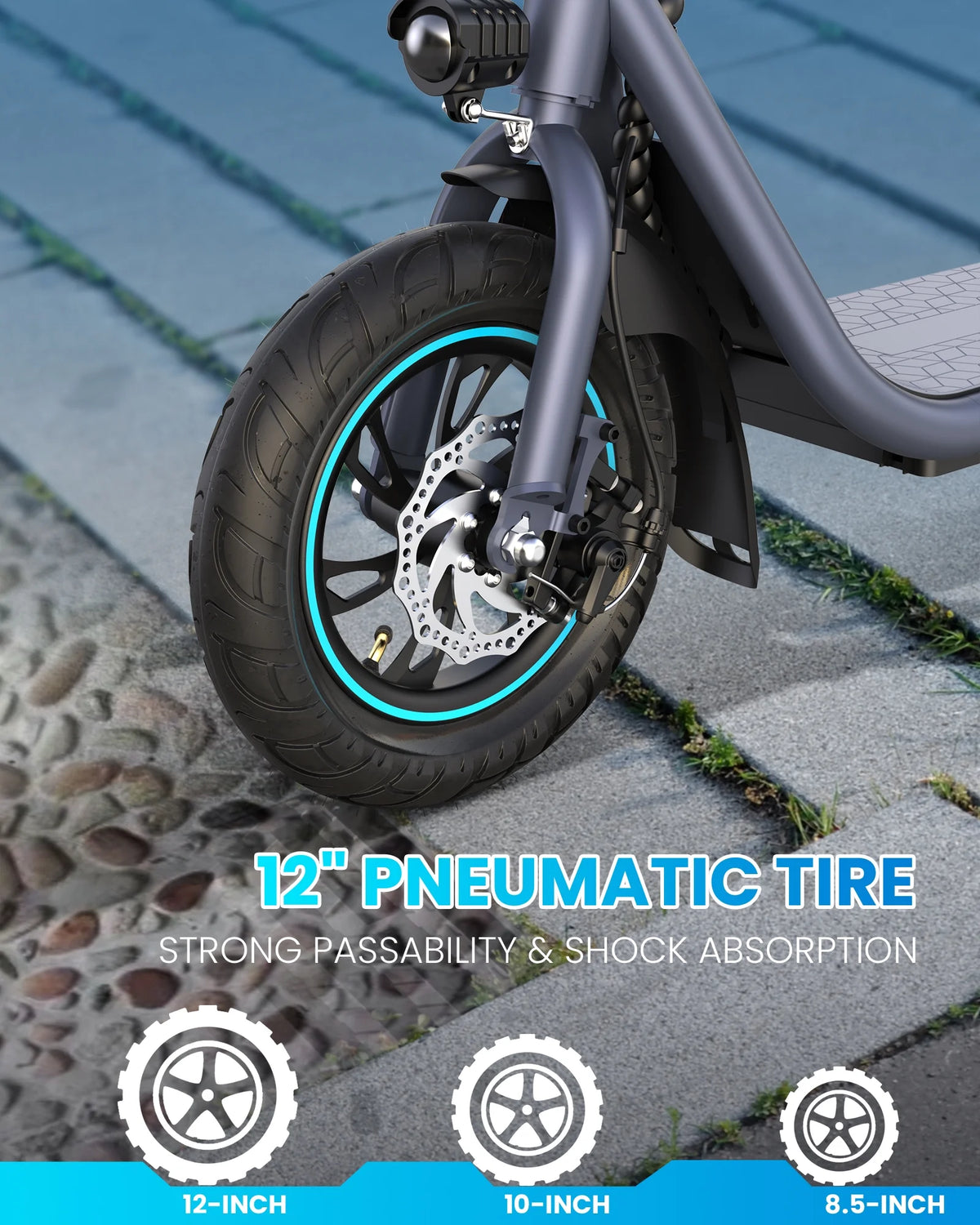 550W 12 inch Electric Scooter with Basket and Wide Deck K32509