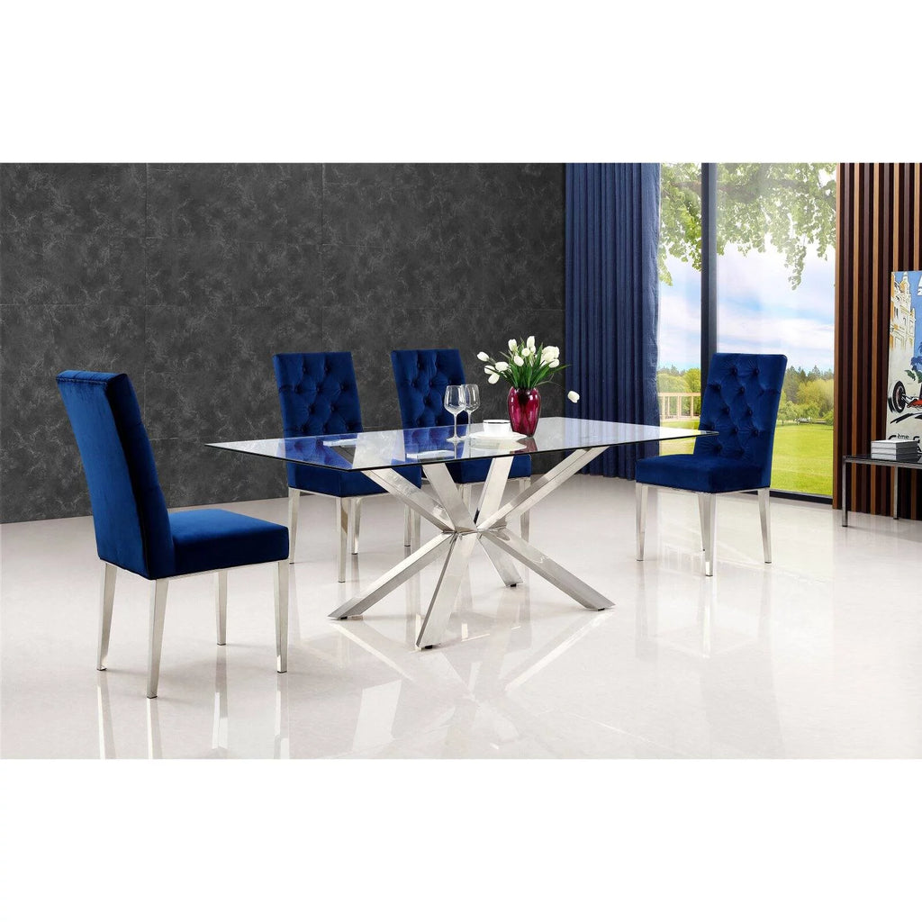 Black Velvet Dining Chair Set of 2 M210606