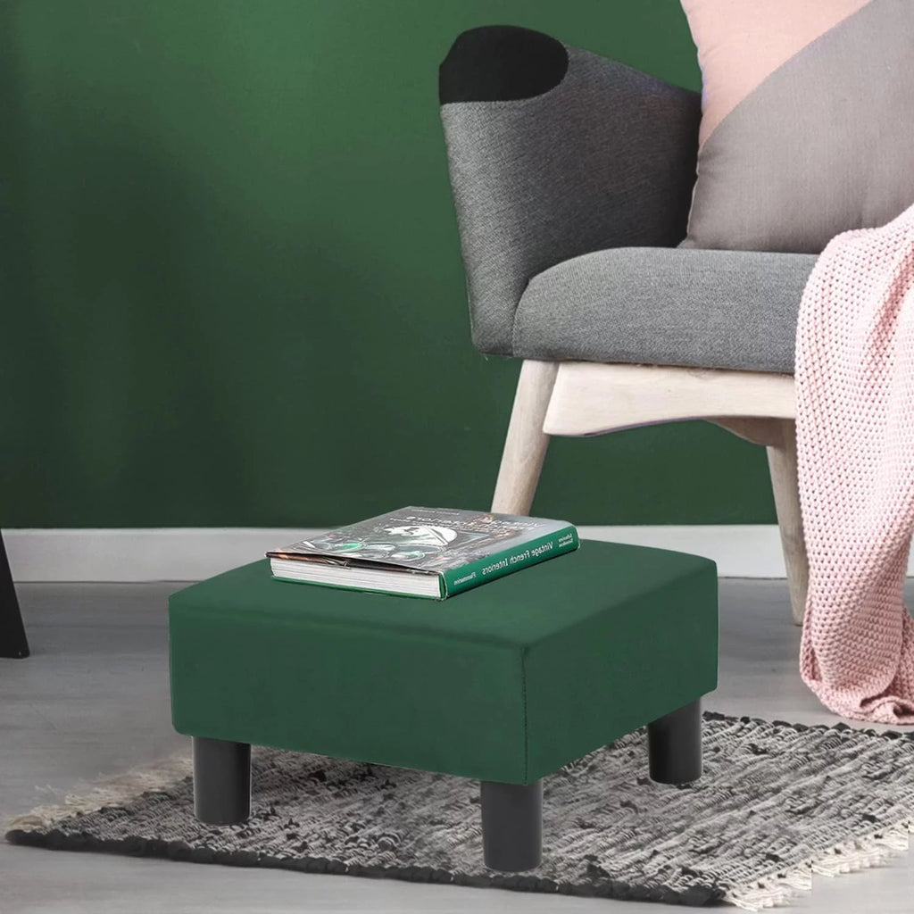 Small Modern Velvet Footstool Ottoman I54164