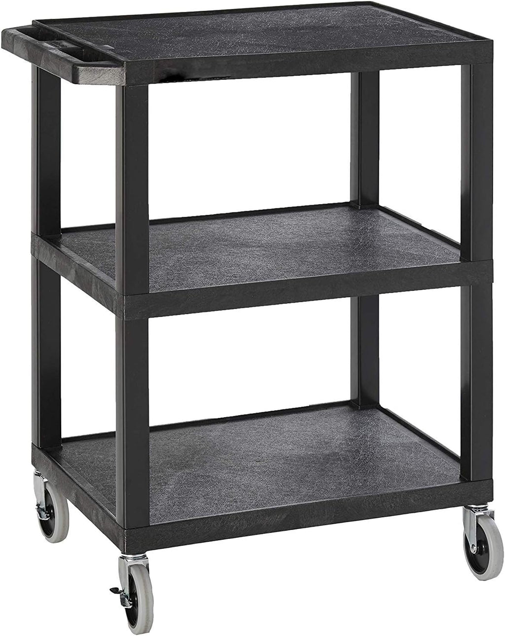 34 H Black Mobile Utility Cart with 3 Shelves X6538