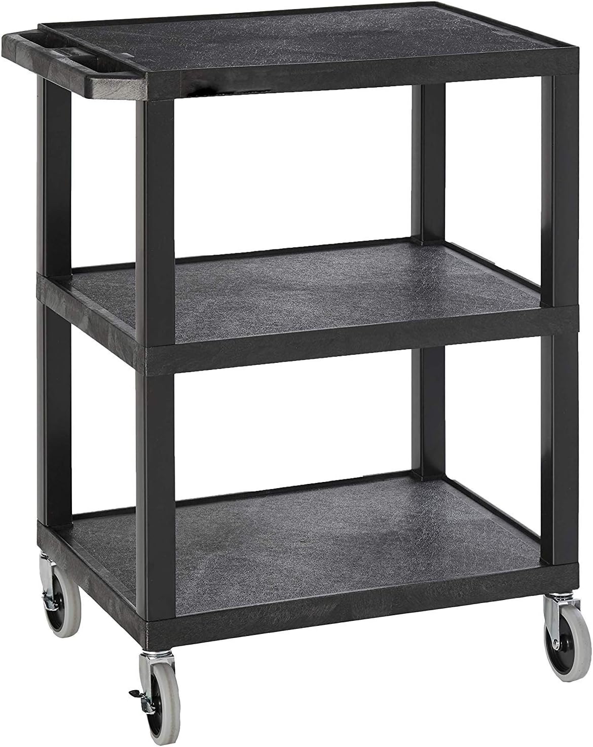 34 H Black Mobile Utility Cart with 3 Shelves X6538