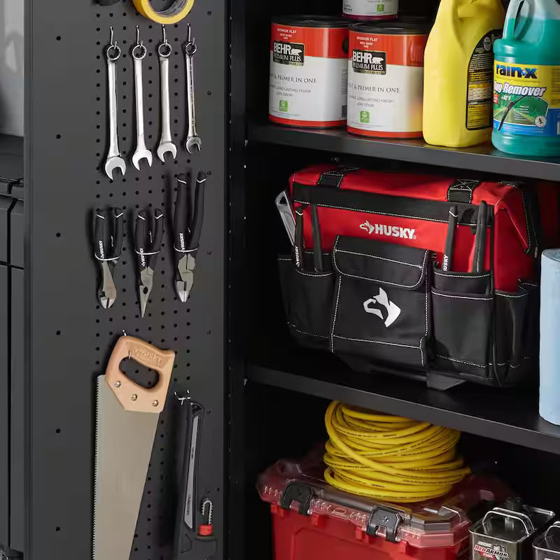Black 24-Gauge Steel Freestanding Garage Cabinet U343