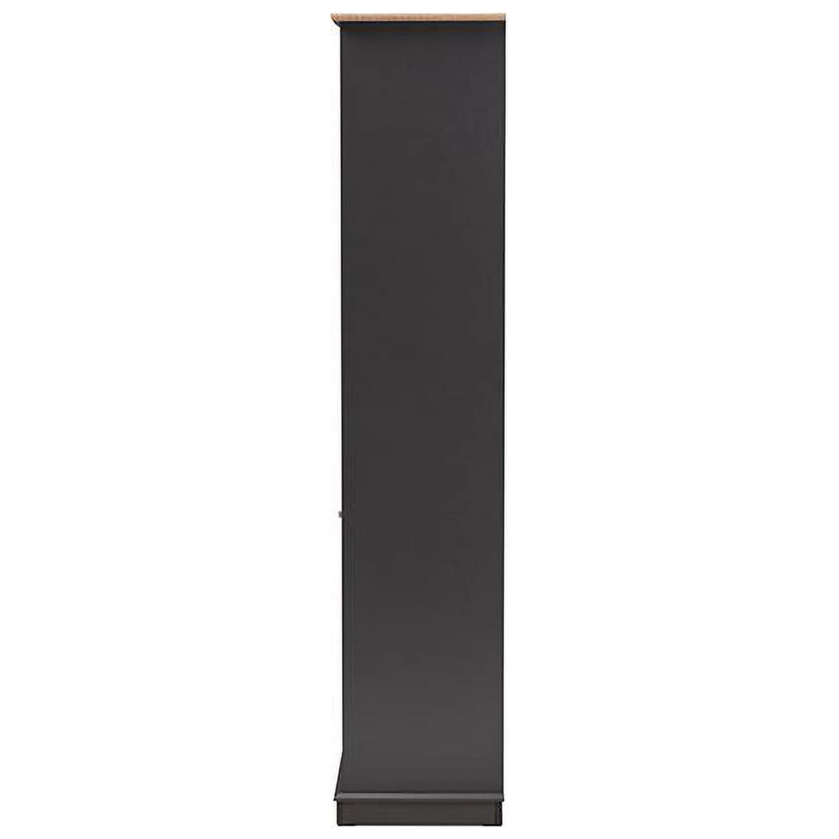 Dark Grey Oak Finished Wood Wine Cabinet R26955