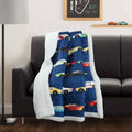 Navy Sherpa Throw A942