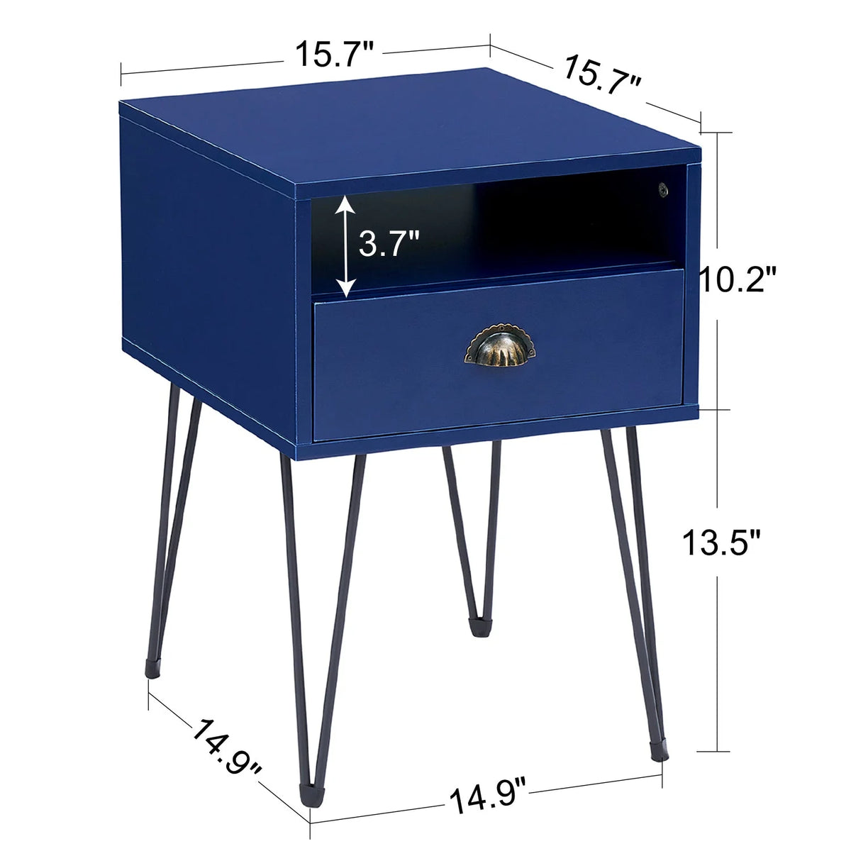 Blue 3-Piece Queen Bedroom Set with Nightstand Set of 2 M473269