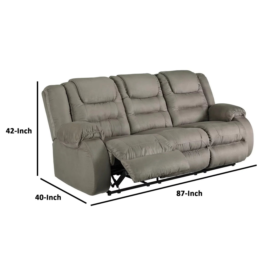 Gray Fabric Reclining Sofa T855620