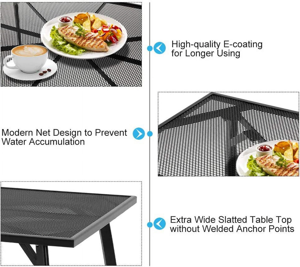 5-Piece Metal Patio Dining Set with 4 Stackable Chairs E2373