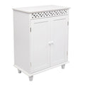 White Glossy Double Door Bathroom Storage Cabinet V823