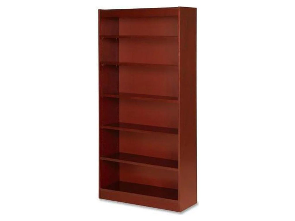 Six Shelf Wood Veneer Cherry Panel Bookcase H961