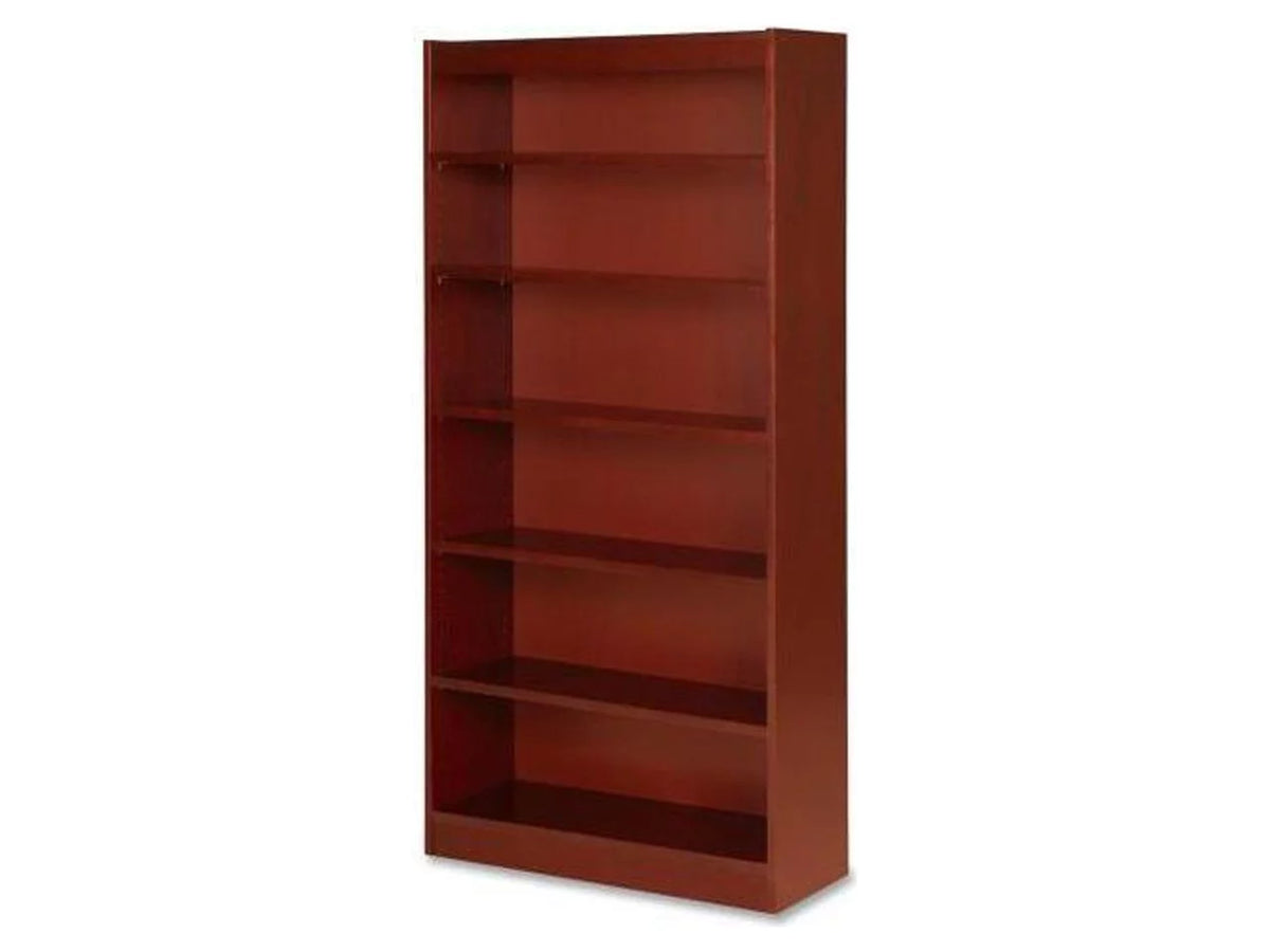 Six Shelf Wood Veneer Cherry Panel Bookcase H961