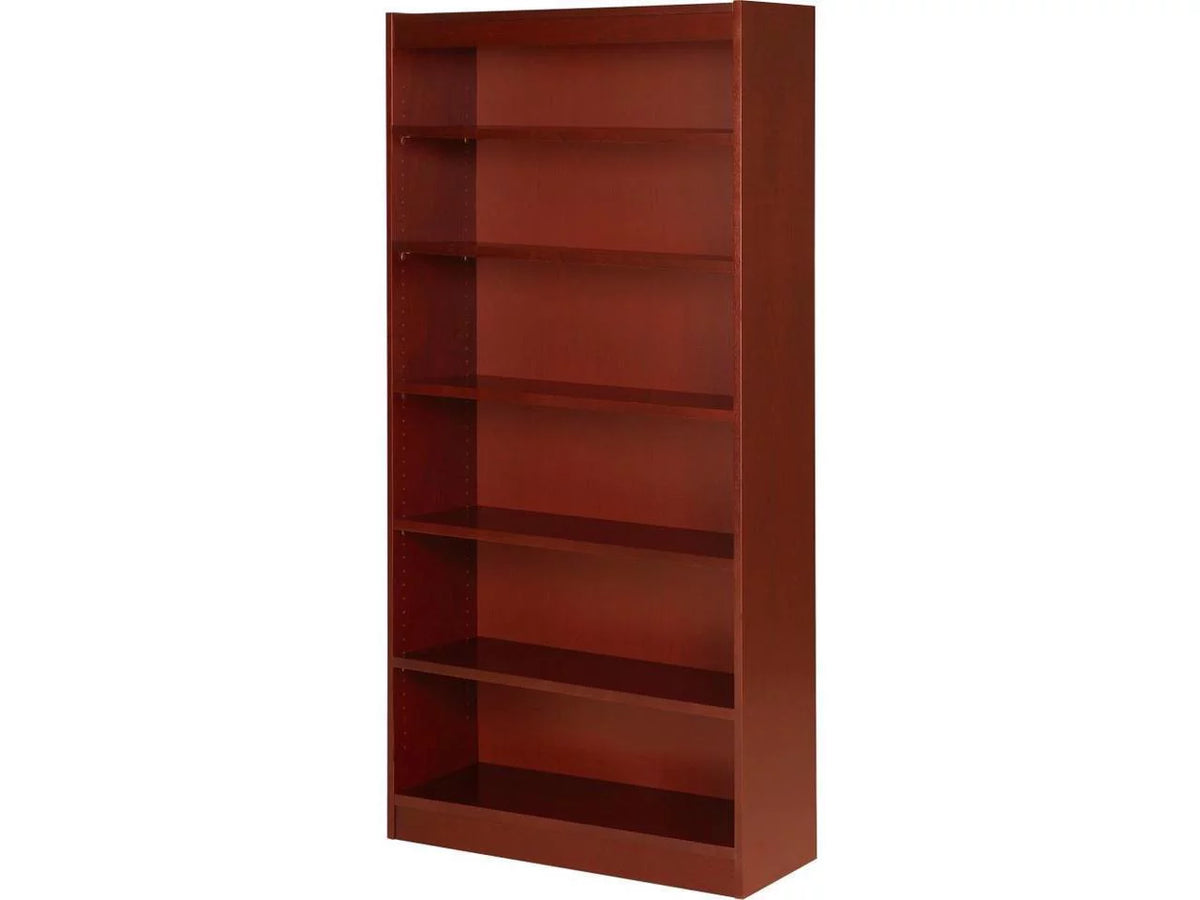 Six Shelf Wood Veneer Cherry Panel Bookcase H961