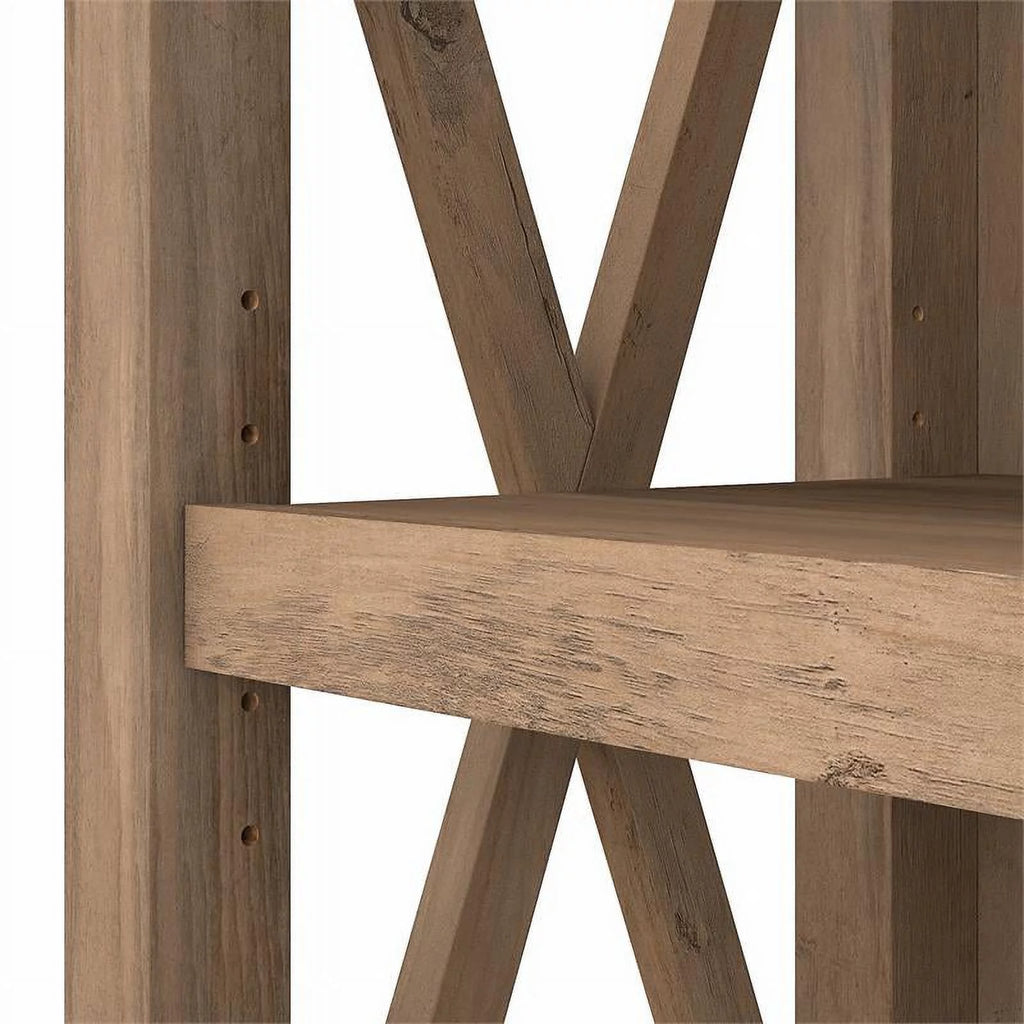 5-Shelf Reclaimed Pine Wood Bookcase V275410