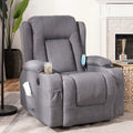 Blue Linen Power Lift Recliner Massage Chair V9858