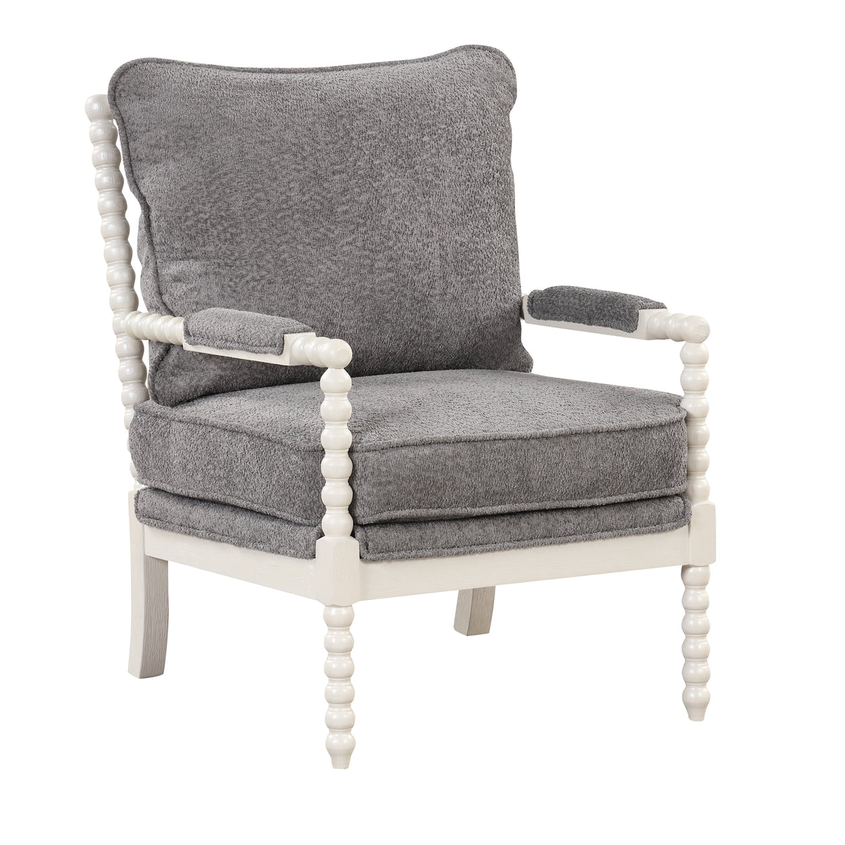 Velvet Accent Chair with Ottoman D95472