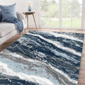 Blue 8x10 Machine Washable Area Rug V6019
