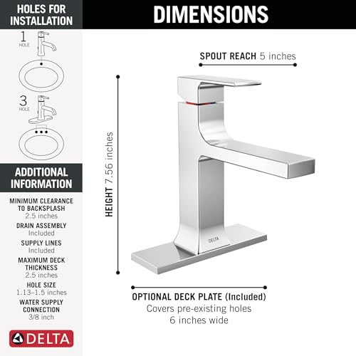 Matte Black 1 Hole Bathroom Faucet with Push-Pop Drain U976