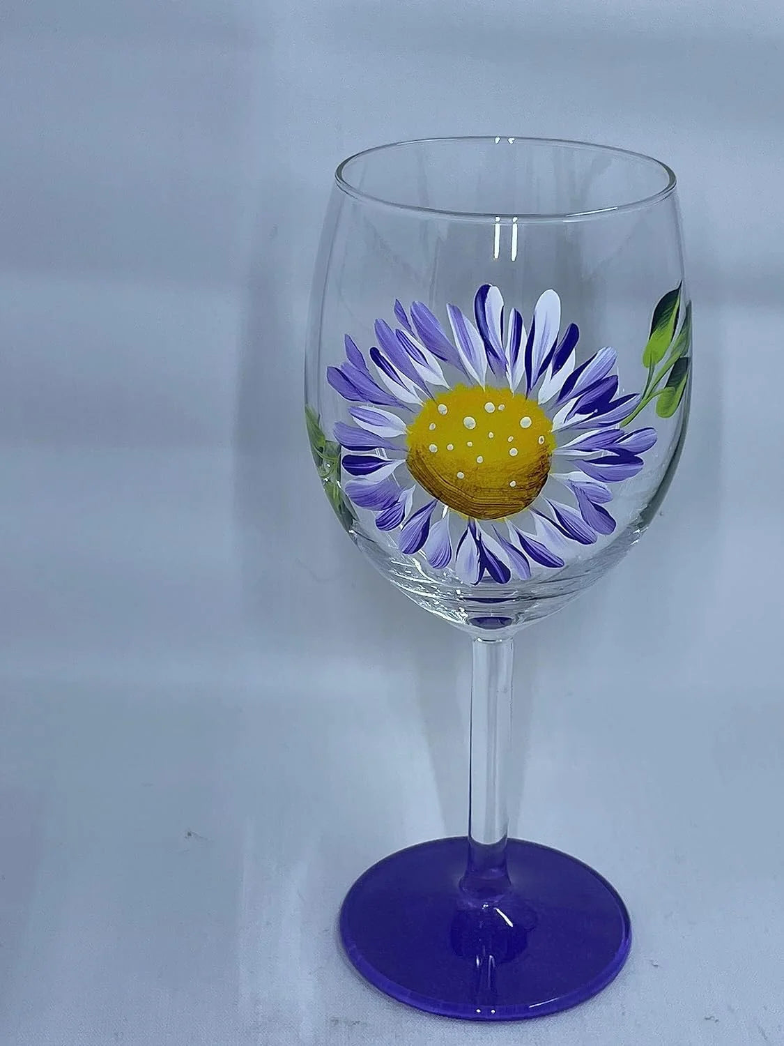 Hand Painted Flower Wine Glasses Q892