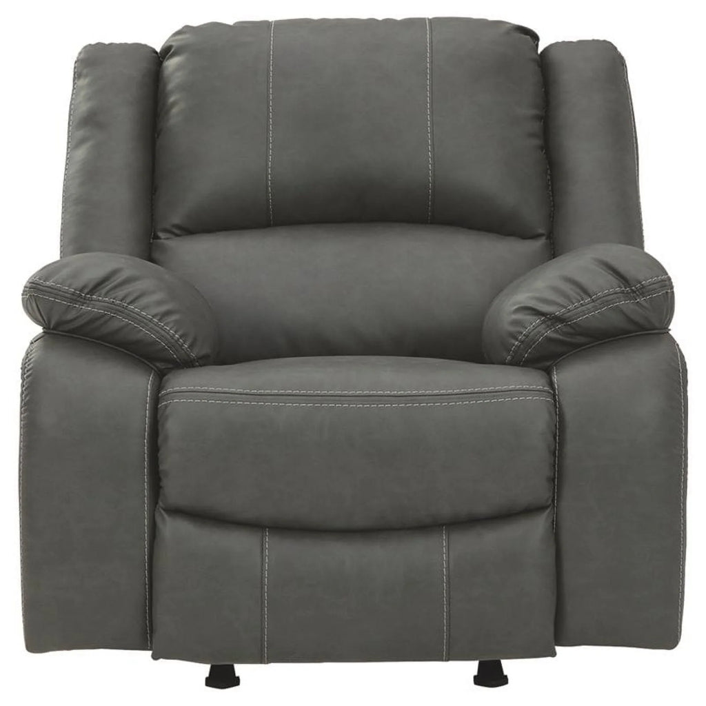 Gray Faux Leather Rocker Recliner X945351