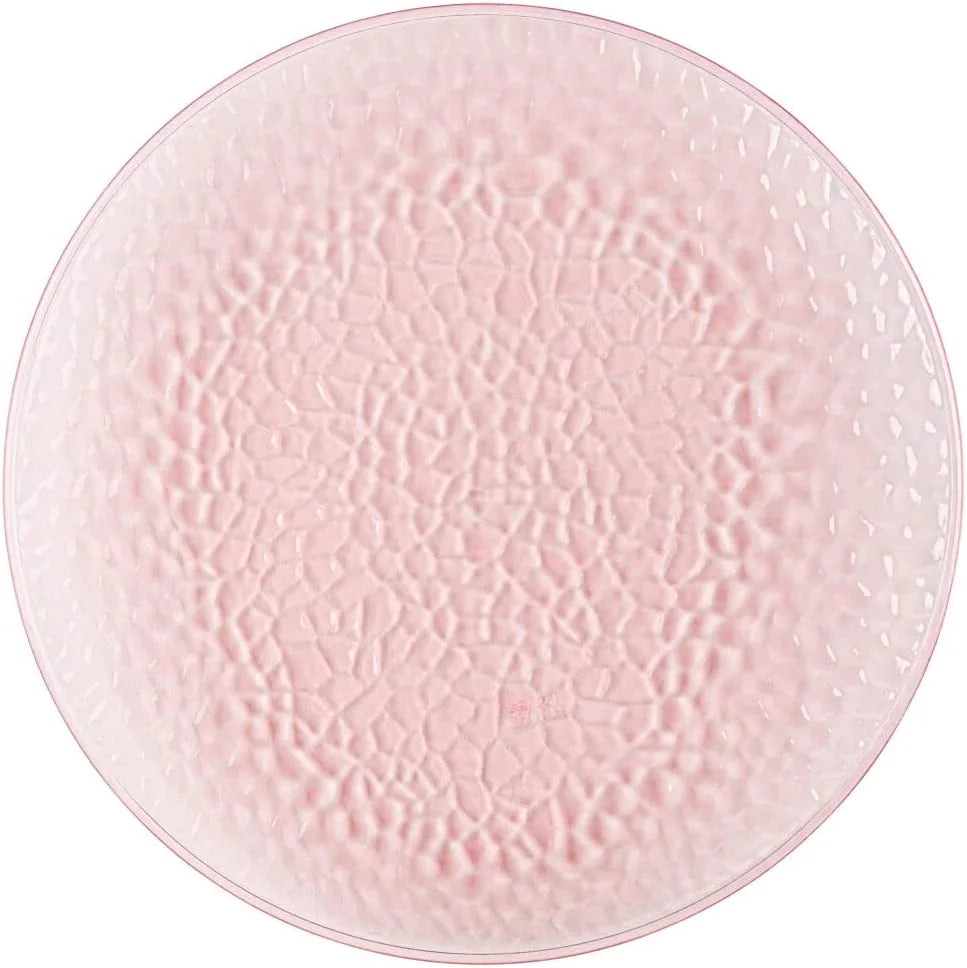 13" Round Translucent Pink Plastic Plates F235