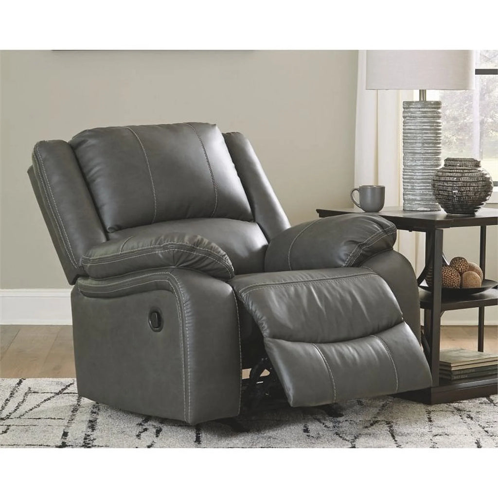 Gray Faux Leather Rocker Recliner X945351