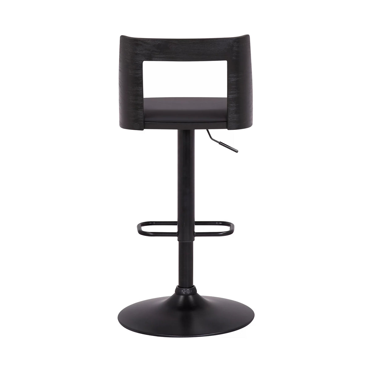 Black Faux Leather Wood Swivel Bar Stool X95017