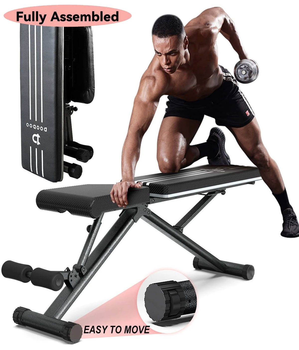 Foldable Adjustable Weight Bench K63366