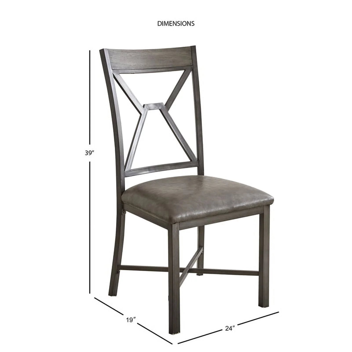Gray Faux Leather Dining Side Chair T33219