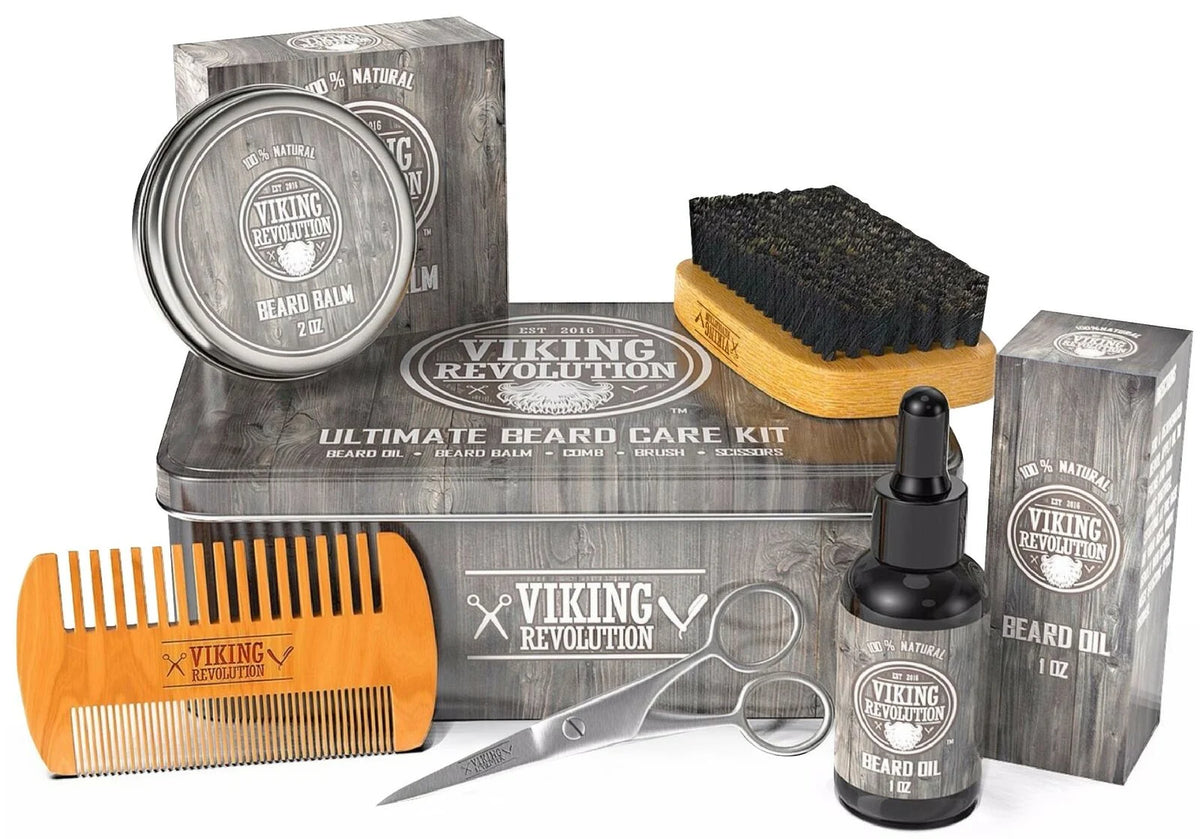 Beard Care Kit with Beard Balm, Beard Oil, Scissors L7483