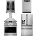 36 Gas Range, Range Hood, Refrigerator, Dishwasher and Wine Cooler I185287