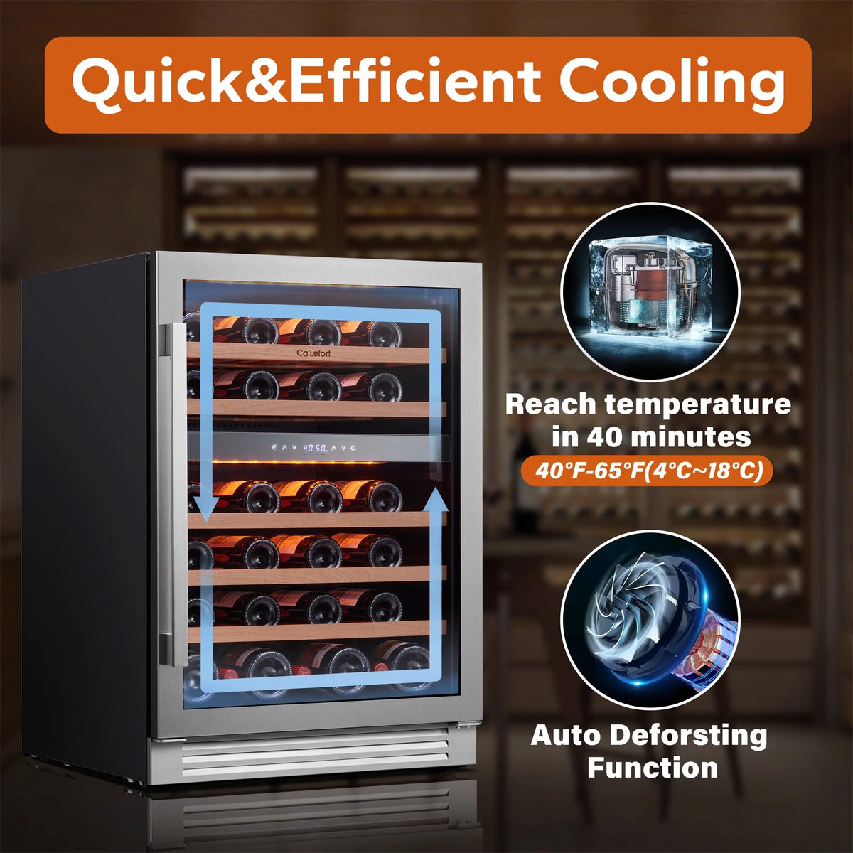 24 Inch 46 Bottle Dual Zone Wine Cooler Refrigerator B57545