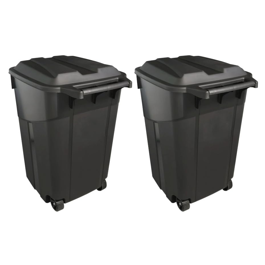 45 Gallon Heavy Duty Plastic Trash Cans with Lid and Wheels M3006