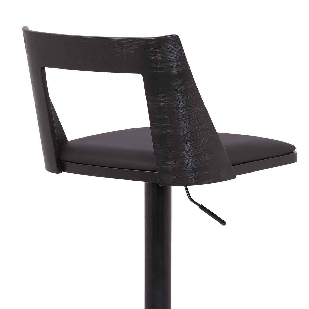 Black Faux Leather Wood Swivel Bar Stool X95017