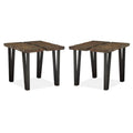 Set of 2 Metal and Wood End Table S361041