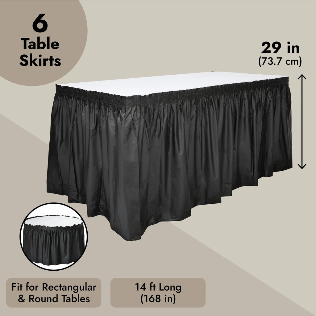 Black 6-Pack Table Skirt for Rectangle Tables T6821