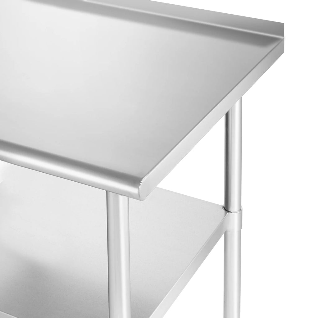 Stainless Steel 48 x 24 Inches Kitchen Work Table with Backsplash T277
