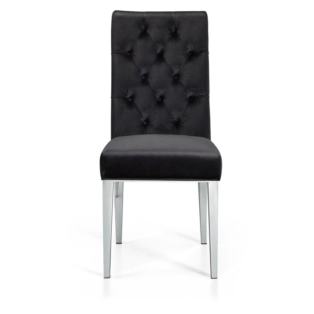 Black Velvet Dining Chair Set of 2 M210606