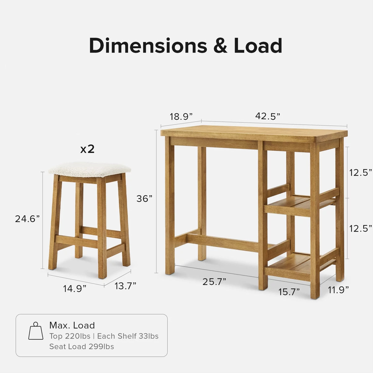 Bar Table Dining Table Set for 2 W12091