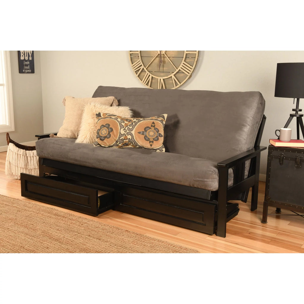Black Sofa with Storage and Removable Mattress Cover Z1195