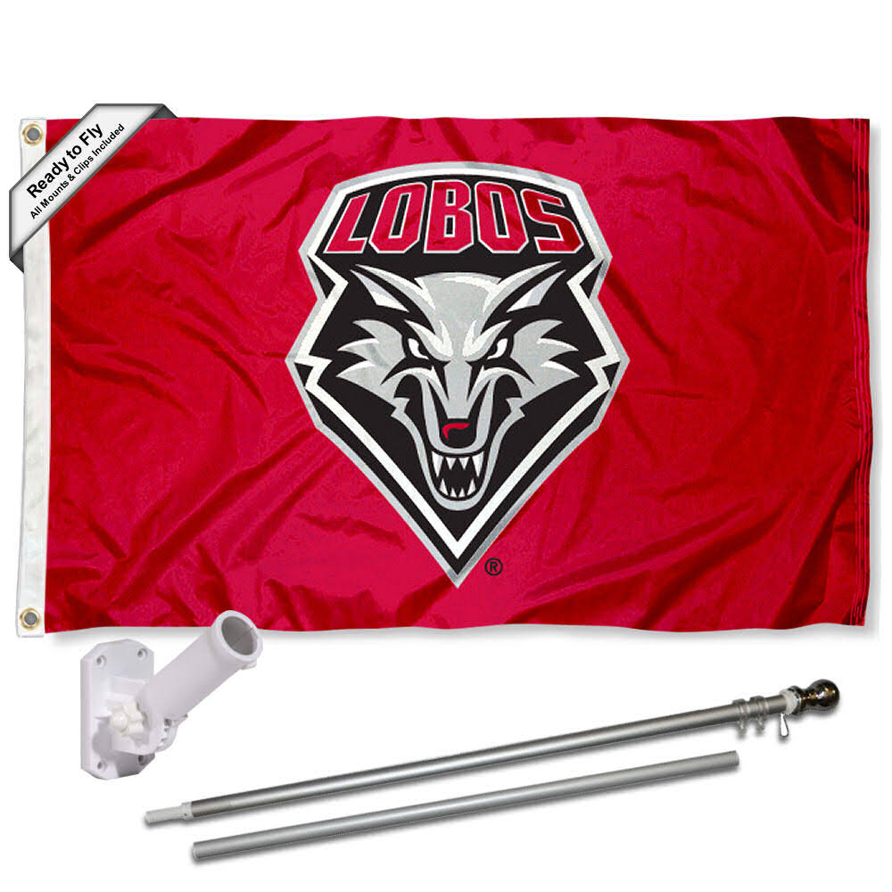 New Mexico Lobos Flag and Pole Set X6376