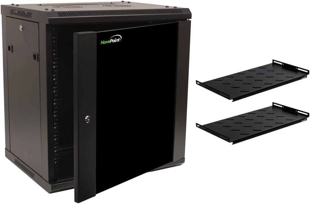12U Wall Mount Network Server Cabinet Rack Enclosure Glass Door Lock O7936