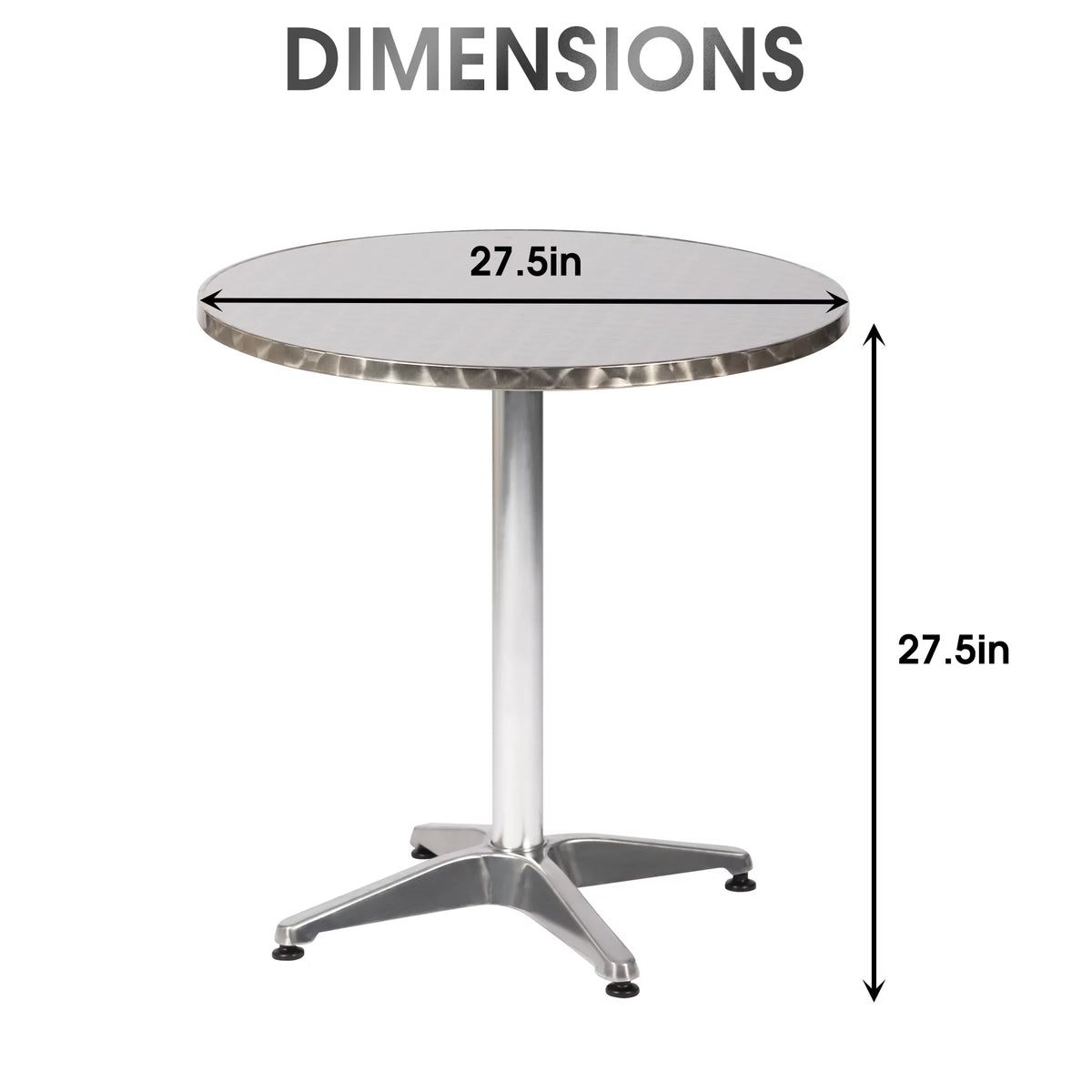 27.5 Round Aluminum Bistro Table P914