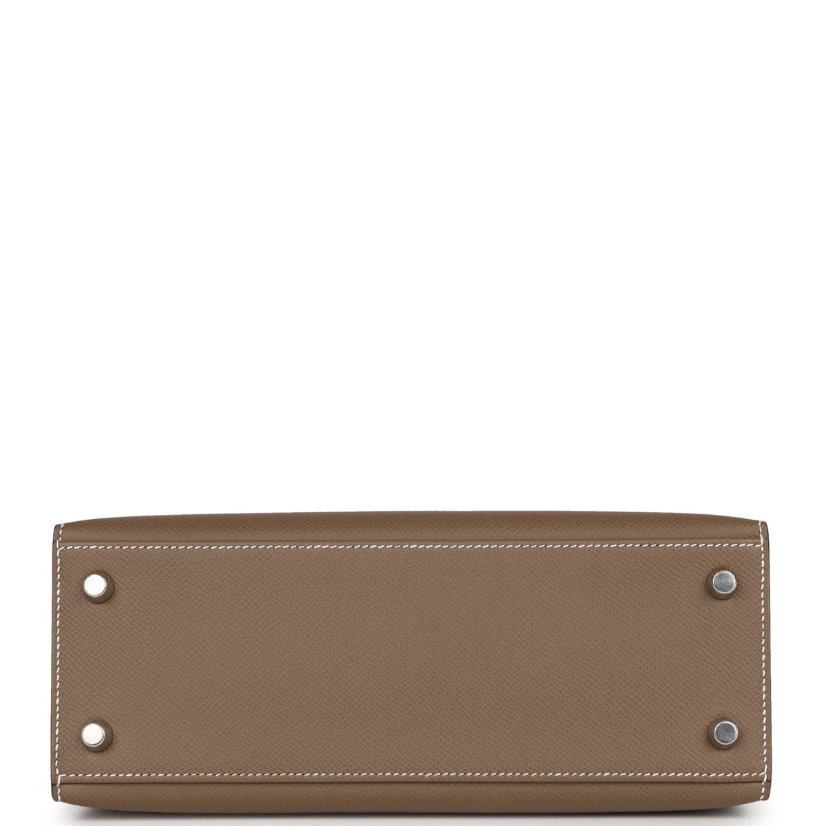 Kelly 25 Etoupe Epsom Palladium Hardware Bag A105