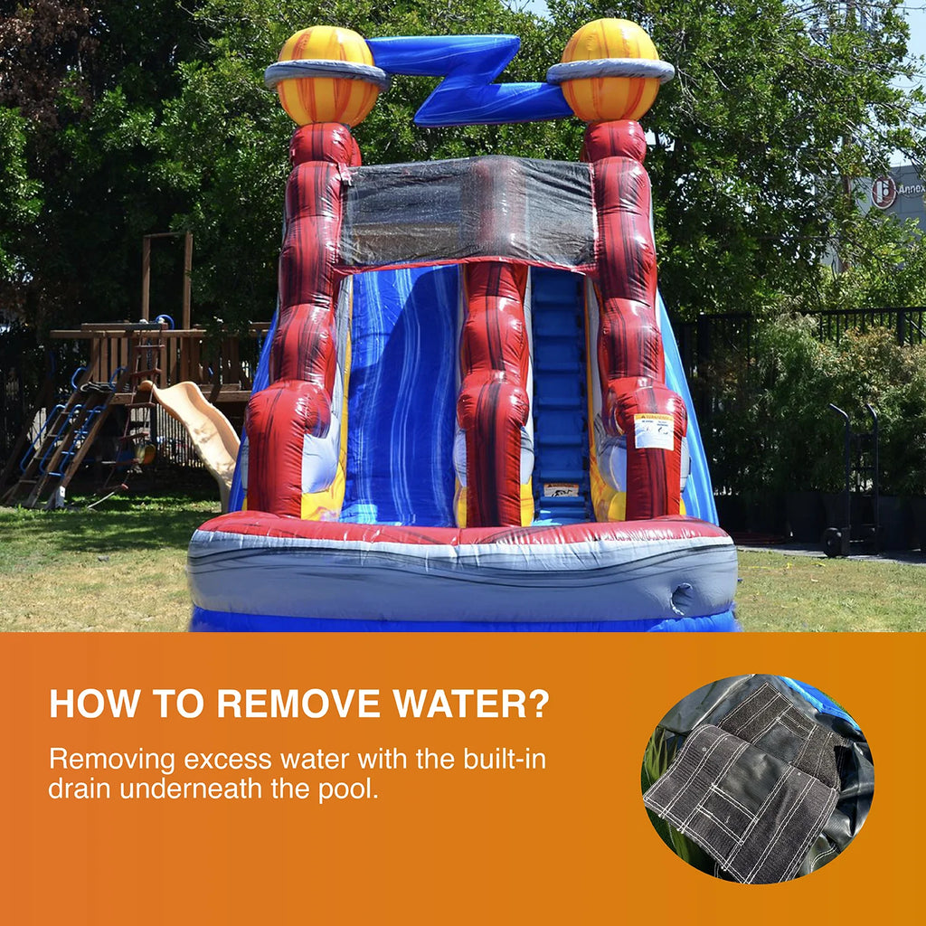 15' Inflatable Water Slide with Splash Pool E174986