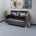 57" Black Faux Leather Loveseat H40858