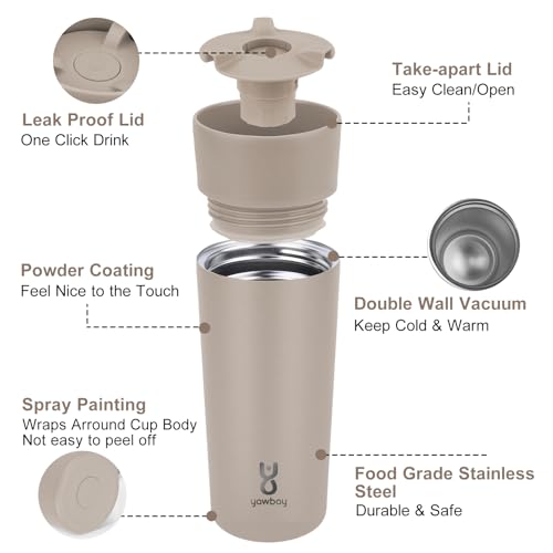16 oz Stainless Steel Insulated Travel Coffee Mug B254163