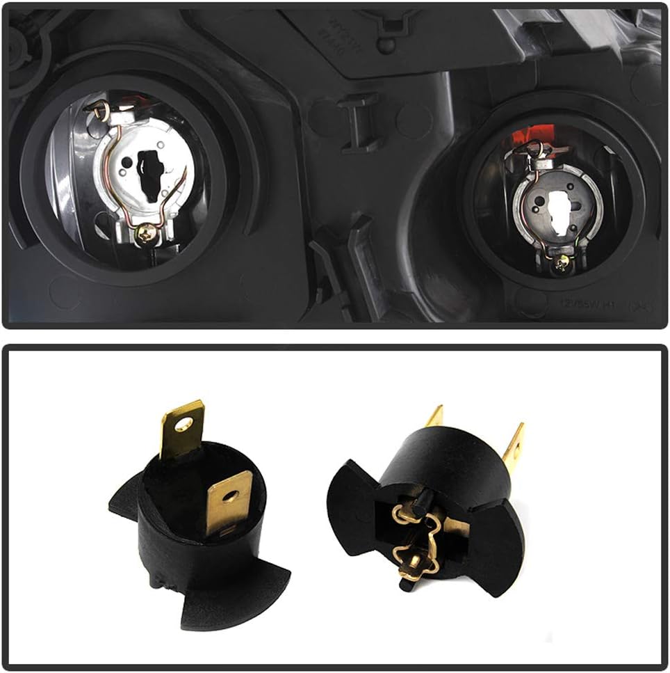 Black Housing Headlights Headlamps Driver + Passenger Side I415020