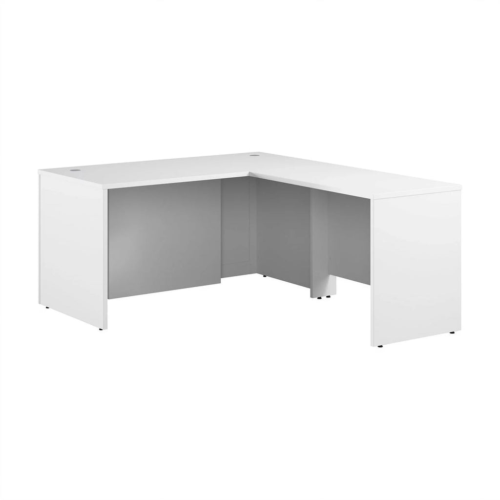 White L-Shaped Executive Desk H2397