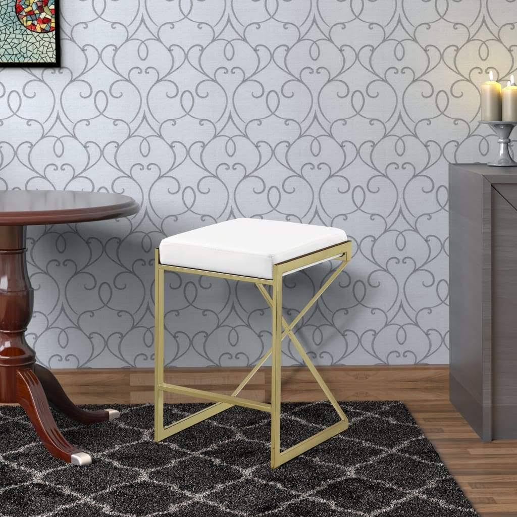 White Counter Height Stool N30011